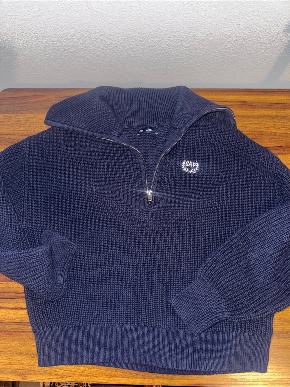 GAP Navy Half-Zip Knit Sweater 100% cotton